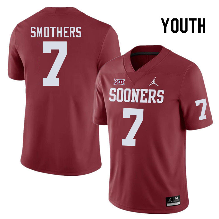 Youth #7 Daylan Smothers Oklahoma Sooners College Football Jerseys Stitched-Crimson